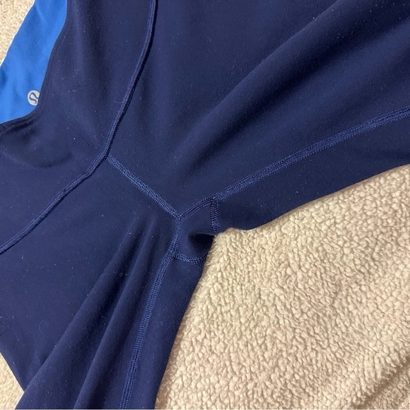 Lululemon Wunder Under Crop Leggings Reversible Blue - Picture 10 of 15